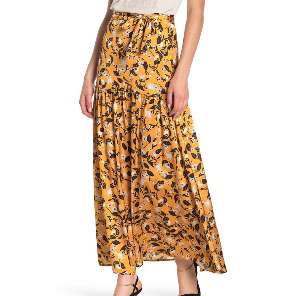 Tularosa Marigold Blossom Vista Maxi Skirt Xs